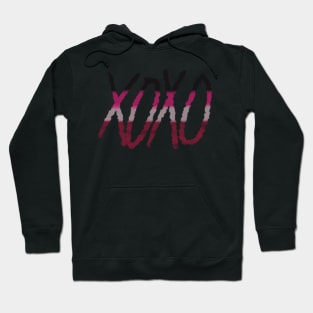 XOXO kisses and hugs Valentine’s Day Red Ombré Design Hoodie